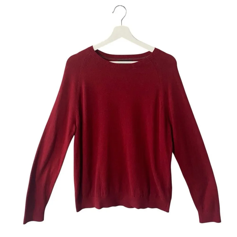 Banana Republic Cashmere Silk Blend Sweater Men's Size L Red Minimalist